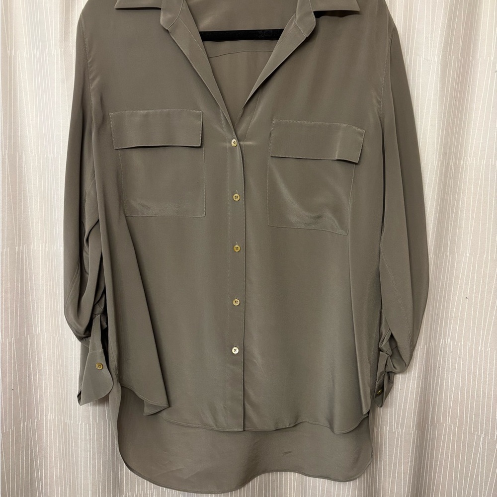Babaton Khaki Button Down Blouse